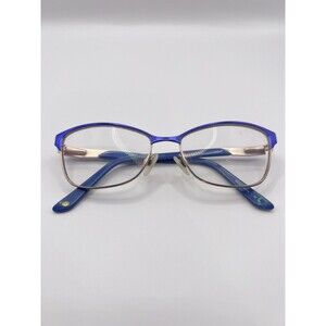 Bulova Womens Blue Gold Metal Eyeglasses FRAMES Only- Nairobi Royal 52-15-135